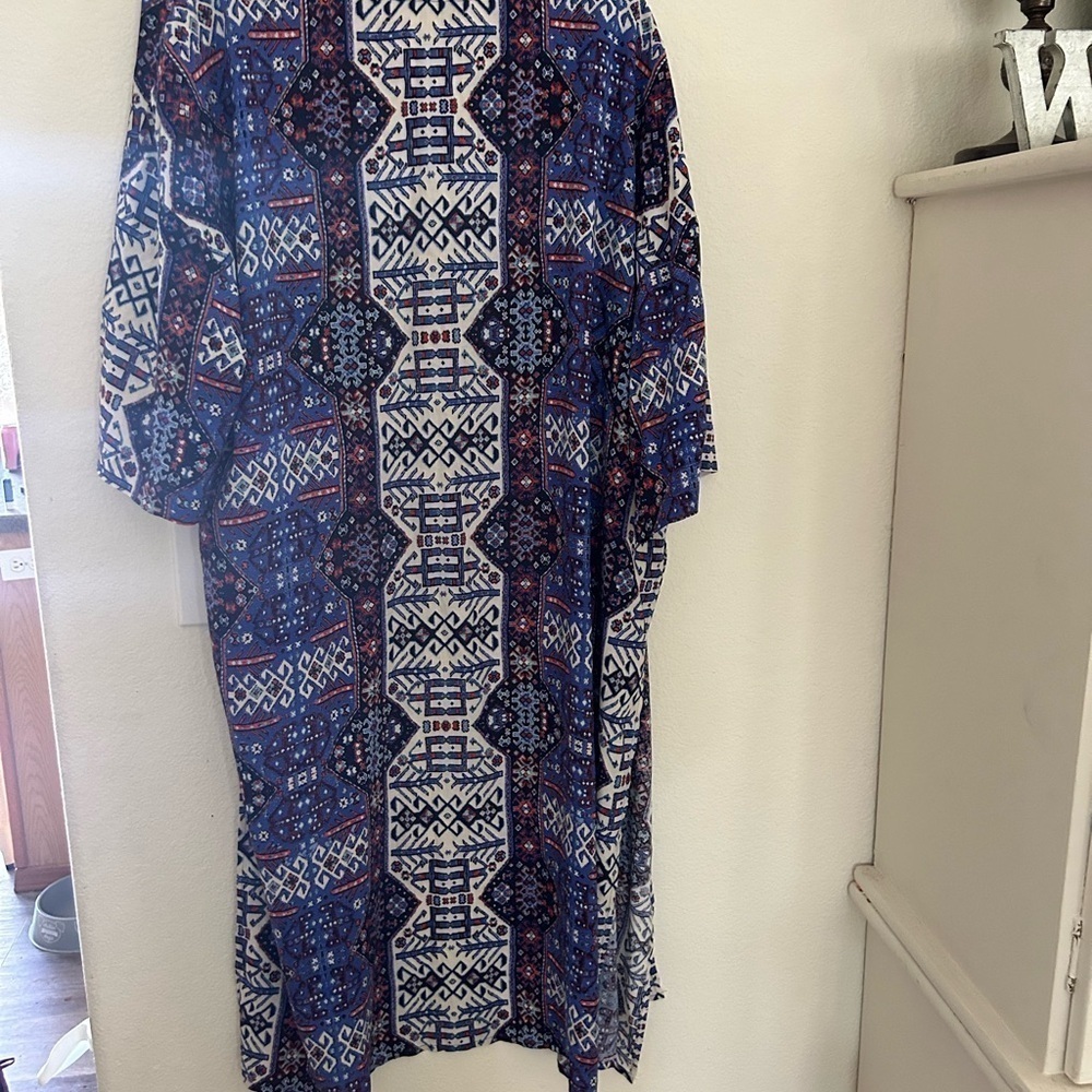NWT medium bohemian long line open front kimono sides slits - Picture 2 of 7